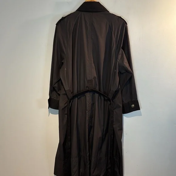 Sonia Rykiel black double breasted trench coat/raincoat size large - Picture 11 of 12